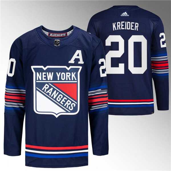 Mens New York Rangers #20 Chris Kreider Navy Stitched Jersey Dzhi